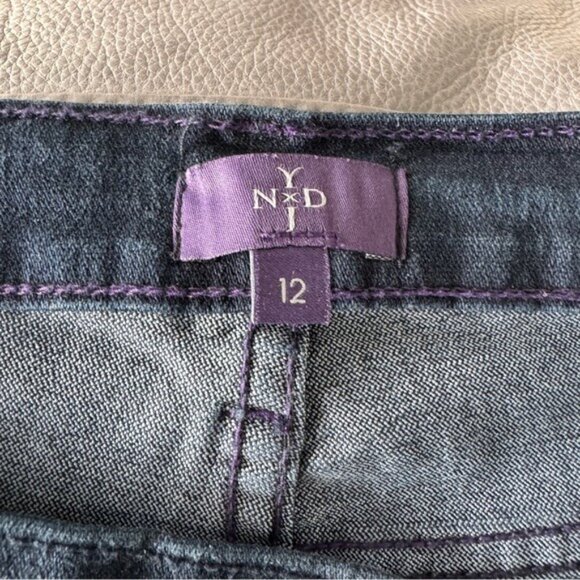 NYDJ Classic Straight Leg Jeans Denim Pants Size 12 Deep Blue Pants Stretch - Picture 5 of 12